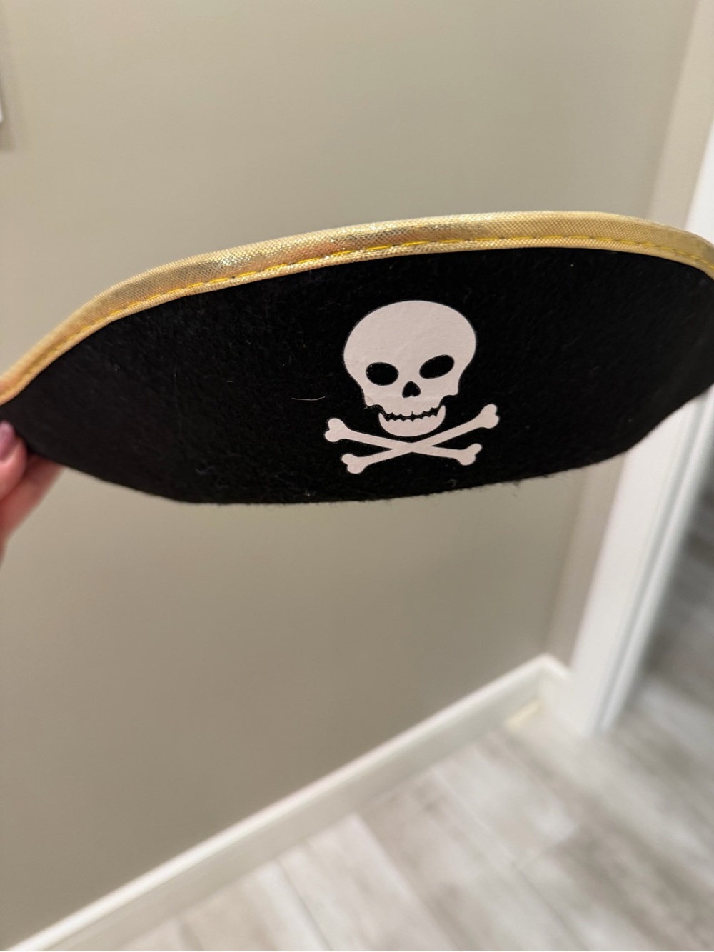 Black Pirate hat with Gold Trim - Unbranded